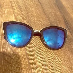Blue reflection cat eye sunglasses